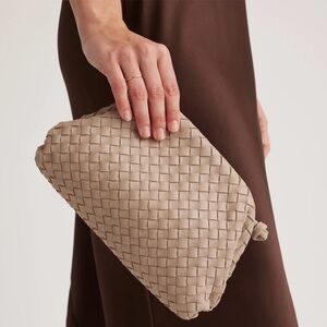 Quince Beige Woven Clutch
